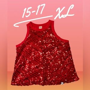 Red sequins tank top